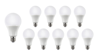 Spectrum E27 LED lamp pack 10x A60 10.5W 1521 lumens 3000K Philips chip 220-240V 120° CRI 80 IP20 CE RoHS