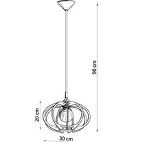 Led hanglamp hout mandelino e27 socket, 115mm height, 13mm width, mat goud aluminum