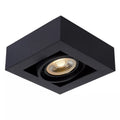 Lucide ZEFIX foco LED de techo, regulable dim to warm, GU10 12W 2200K-3000K, ajustable, cuadrado, Negro, IP20