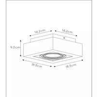 Lucide ZEFIX foco LED de techo, regulable dim to warm, GU10 12W 2200K-3000K, ajustable, cuadrado, Negro, IP20
