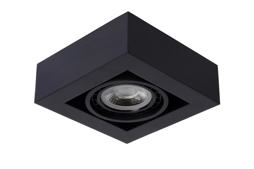 Lucide ZEFIX foco LED de techo, regulable dim to warm, GU10 12W 2200K-3000K, ajustable, cuadrado, Negro, IP20