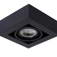 Lucide ZEFIX foco LED de techo, regulable dim to warm, GU10 12W 2200K-3000K, ajustable, cuadrado, Negro, IP20
