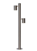 Lámpara de enchufe de exterior Lucide ARNE-LED, 2x5W GU10 LED 2700K, IP44, acero inoxidable acabado cromo satinado