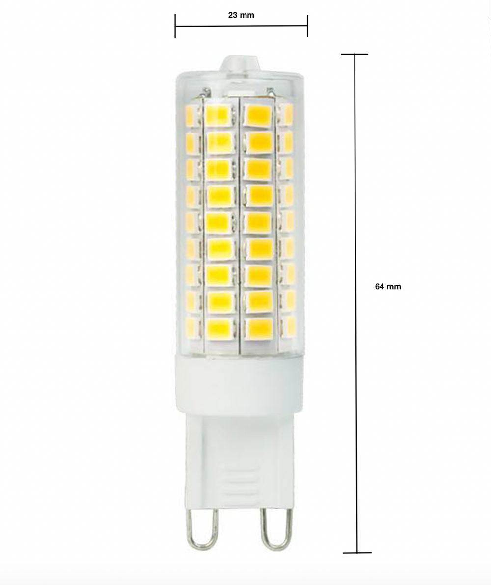 Spectrum LED G9 bulb, 7W replaces 70W, 770 lumens, 3000K warm white, 230V, 270° beam, CRI 80