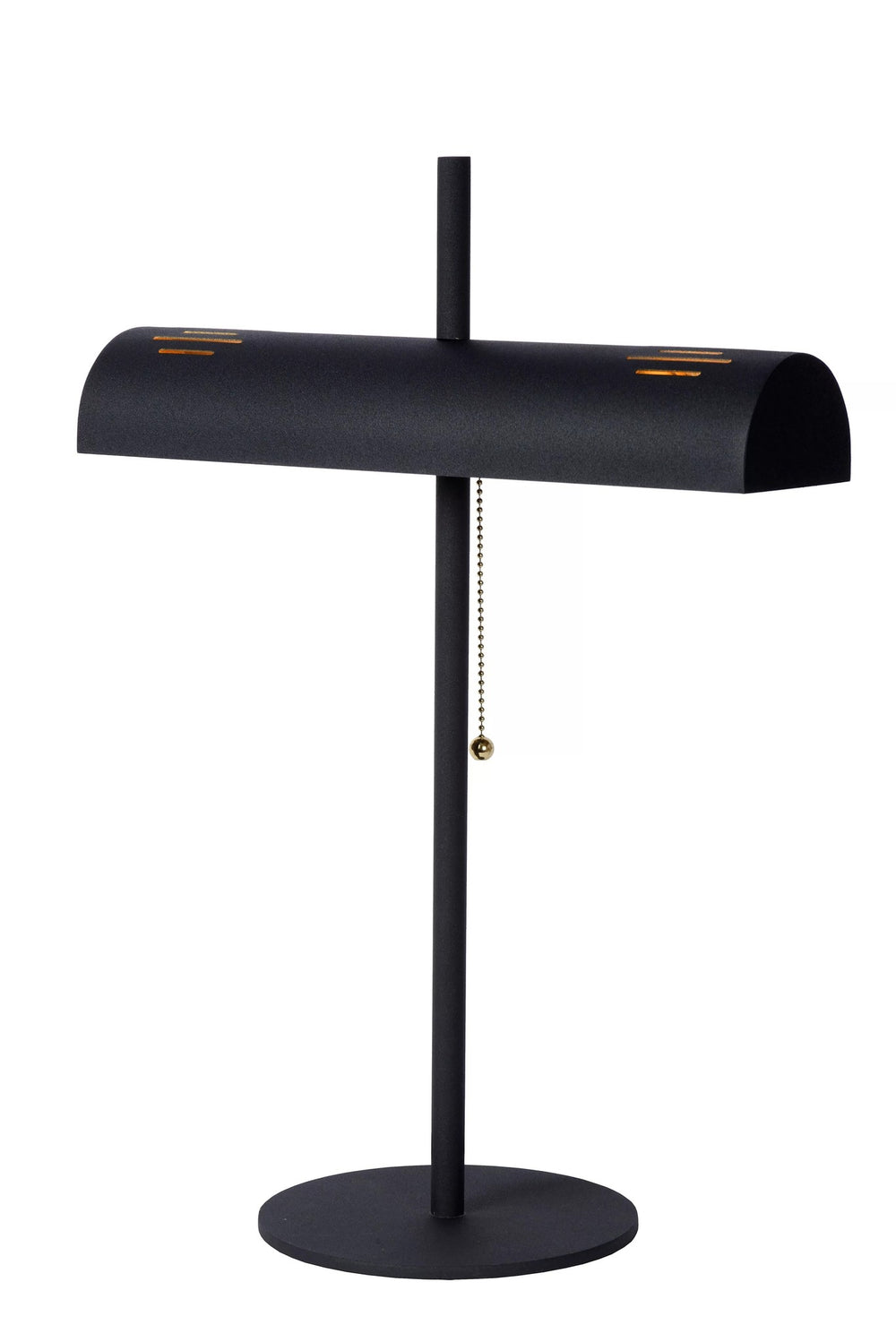 Lámpara de mesa Lucide Glendale, casquillo 2xE27, compatible con LED, Negra con detalles en oro mate, IP20, CE RoHS