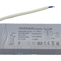 Controlador LED regulable Lcb para panel LED de 36W/40W, 30-42V 1000mA, IP20, corte de fase triac