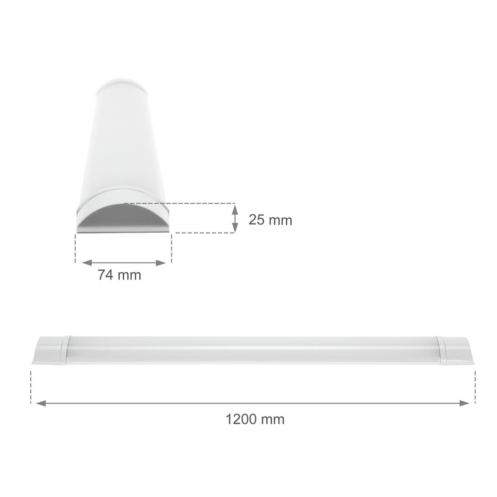 Spectrum Pantalla LED 120cm 32W 3000K Blanco Cálido 4000 lúmenes IP20 Montaje en Techo o Suspendido Blanco