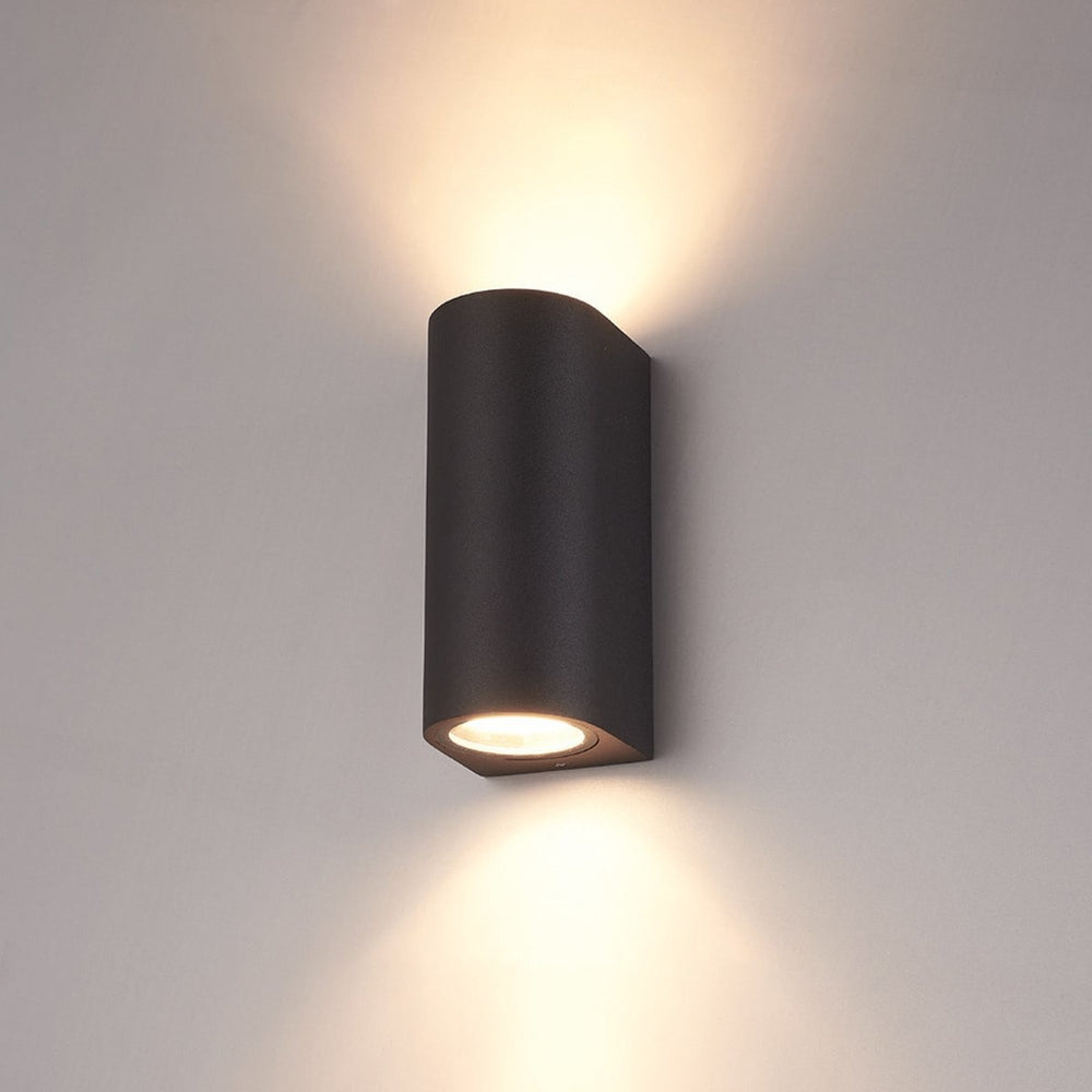 Aplique de pared LED para exterior Spectrum Up and Down Negro IP54 carcasa de aluminio GU10