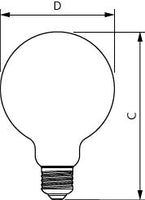 Bombilla LED Philips 5.9W E27 G93 Transparente regulable Warm Glow 2200K-2700K 806 lúmenes 90CRI 300°