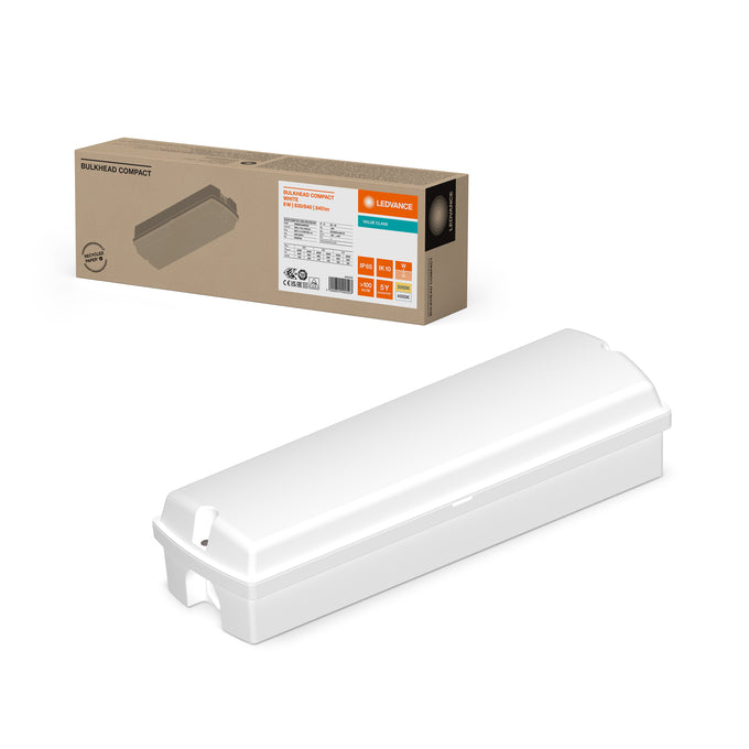 Plafón LED Compacto Blanco 8W 830 3000K 840 lúmenes IP65 356x115mm