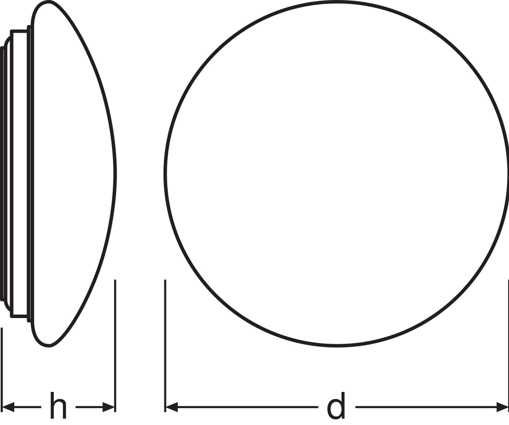 LED Bulkhead Surface Circular 350mm White 18W 1440 lumens 3000K IP44