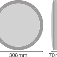 LED Bulkhead Surface Light 300mm White, 15W 1400 lumens, 4000K Cool White, IP65