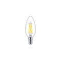 Bombilla LED vela Philips 2.5W E14 B35 vidrio transparente, regulable luz cálida 2200K-2700K 340 lúmenes CRI 90
