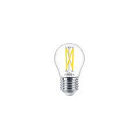 Philips MAS LEDLuster 2.5W E27 P45 Bombilla de vidrio transparente, 2200K-2700K Efecto Luz Cálida, 340 lúmenes, CRI 90, Regulable