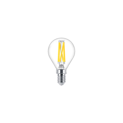 Philips MAS LEDLuster E14 P45 Bombilla de vidrio transparente 5.9W=60W 220-240V 2200K-2700K 806 lúmenes 90CRI Regulable