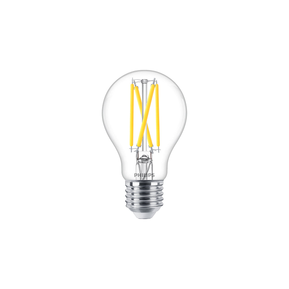 Bombilla Philips MASTER LED 5.9W E27 Vidrio Transparente Efecto Cálido 2200K-2700K 806 lúmenes CRI95 regulable A60