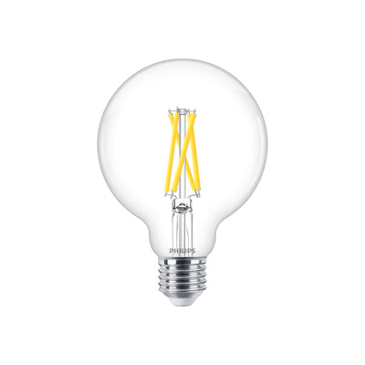 Bombilla LED Philips 5.9W E27 G93 Transparente regulable Warm Glow 2200K-2700K 806 lúmenes 90CRI 300°