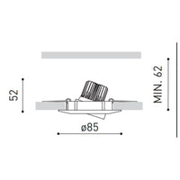 Foco empotrable LED LCB 10.5W 3000K 220-240V IP20 CRI 80 chip Philips sin parpadeo CE RoHS corte 83mm