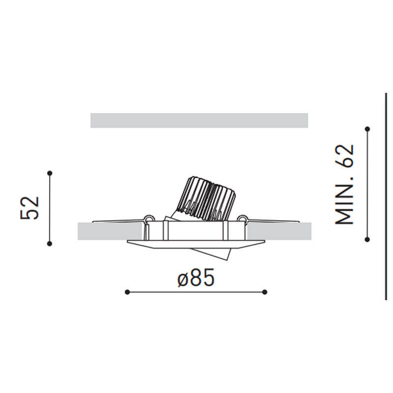Foco empotrable LED LCB 10.5W 3000K 220-240V IP20 CRI 80 chip Philips sin parpadeo CE RoHS corte 83mm