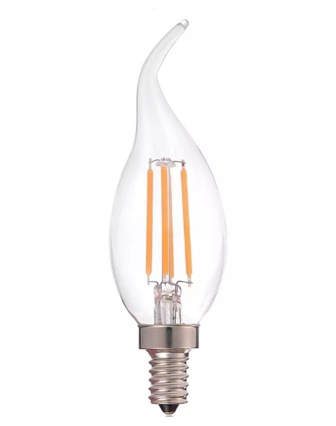 Lámpara de filamento LED E14 C37, 5W reemplaza 40W, 2700K blanco cálido por LCB