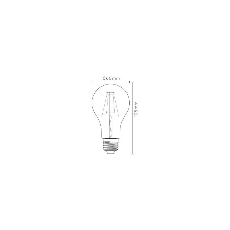 Lámpara de filamento LED Lucide A60 E27 reemplazo de 1250W 3000K haz de 120°