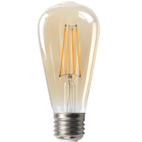 lcb led filament bulb e27 st64 6w 2200k extra warm white light