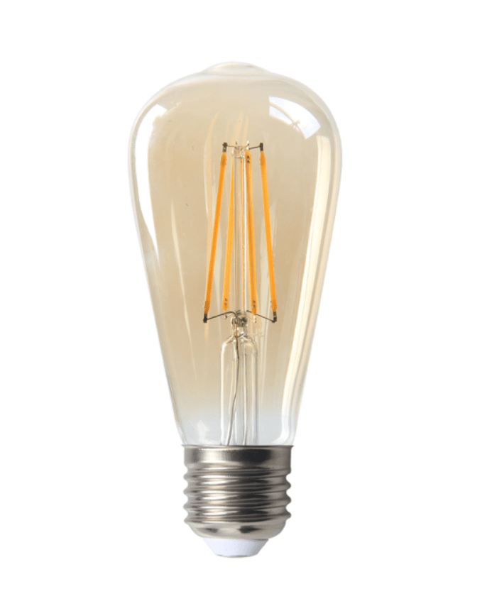 lcb led filament bulb e27 st64 6w 2200k extra warm white light