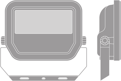 LED floodlight Aluminium Black 10.5W 3000K 2400 lumens IP20 IK10 120° beam angle durable outdoor lighting