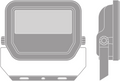 Proyector LED Aluminio Negro 10.5W 3000K 2400 lúmenes IP20 IK10 ángulo de haz 120° iluminación exterior duradera