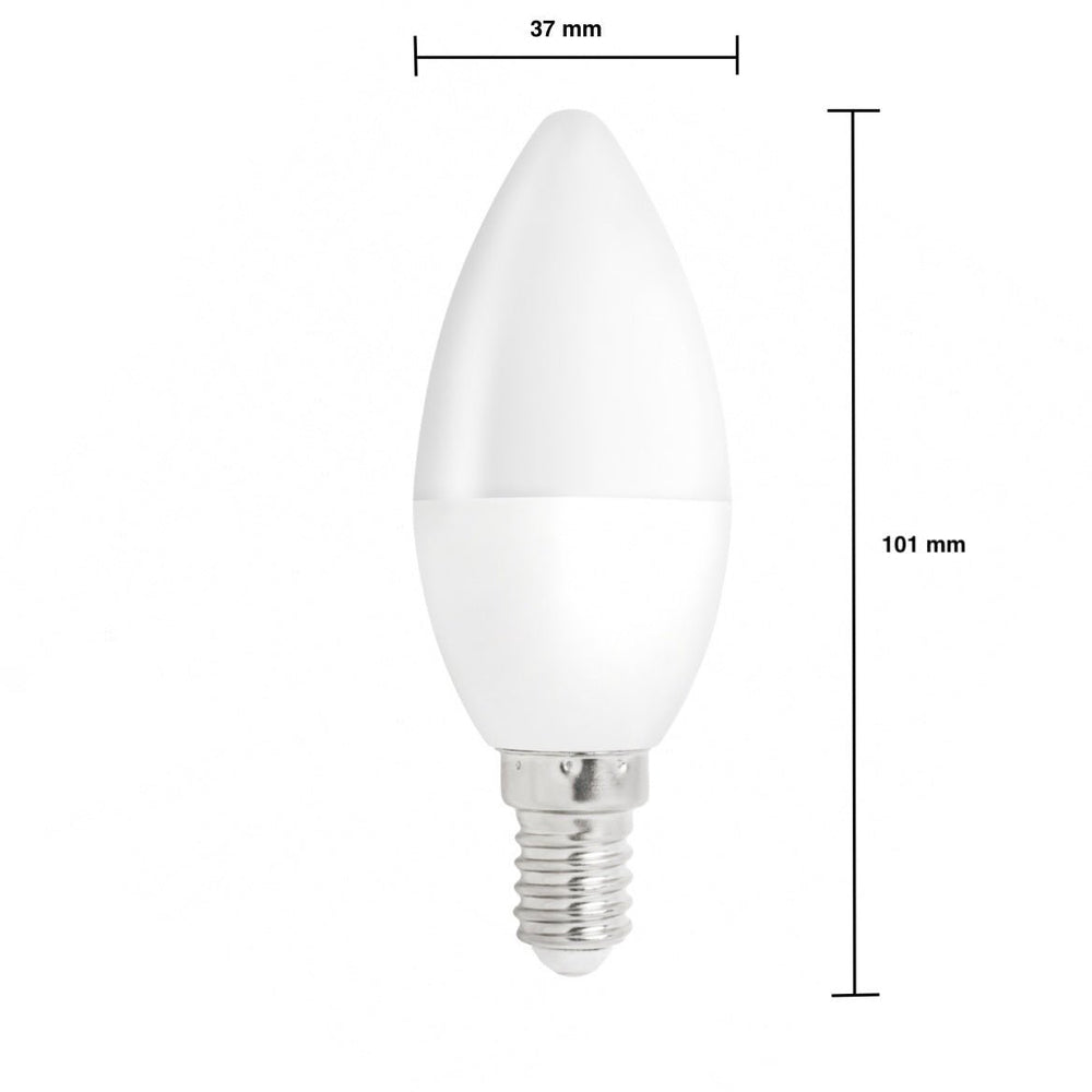 Lámpara de vela LED Spectrum casquillo E14 1W reemplaza 10W 3000K blanco cálido 90 lúmenes 17000 horas