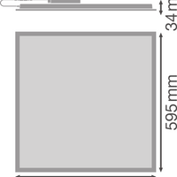 Panel LED Compacto 33W 3630 lúmenes 6500K Luz de día 60x60cm Aluminio Blanco IP20 CRI 80 CE RoHS