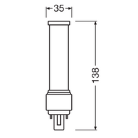 LED PL-C Dulux-D D/E 6W 660 lúmenes 4000K Blanco Frío G24d-1 2-Pin 230V reemplazo para 13W