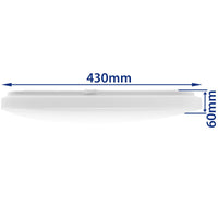 Spectrum LED ceiling light 36W 230V surface mount IP20 3000K 2600 lumens White housing 430x430 mm