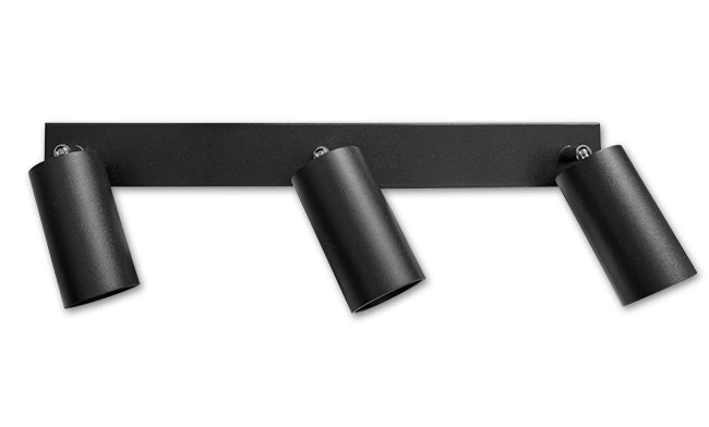 Foco LED de techo Spectrum Bardo 3x GU10 Negro IP20 carcasa de aluminio 230V iluminación interior