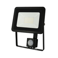 Spectrum LED floodlight with PIR sensor 20W 230V 1700 lumens 3000K IP44 Black housing outdoor use