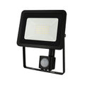 Spectrum LED floodlight with PIR sensor 20W 230V 1700 lumens 3000K IP44 Black housing outdoor use