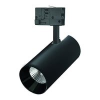Riel LED Spectrum Negro Trifásico 25W 4000K 2650 lúmenes Haz 36° IP20 Carcasa de Aluminio