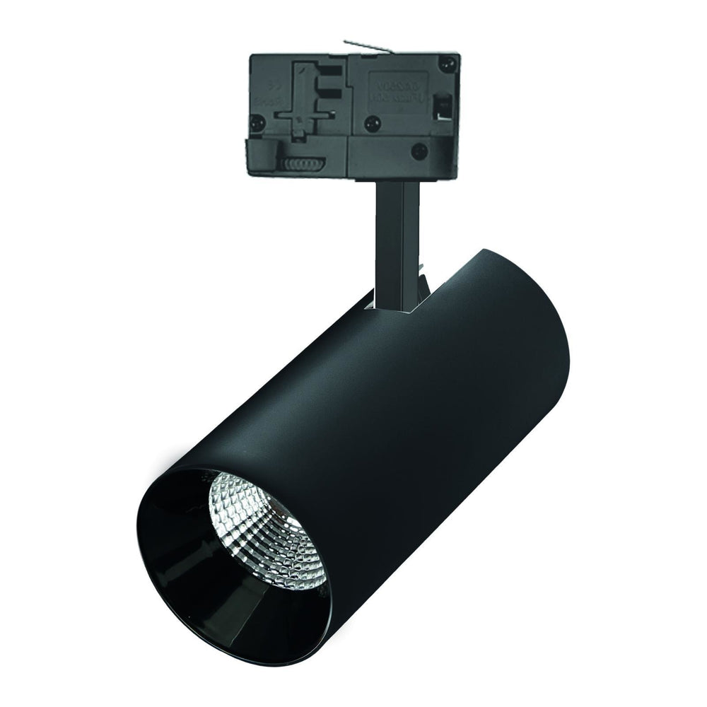 Riel LED Spectrum Negro Trifásico 25W 4000K 2650 lúmenes Haz 36° IP20 Carcasa de Aluminio