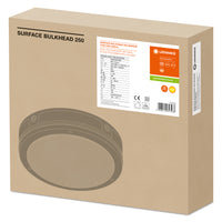 Aplique de Pared LED con Sensor, 10W 800 lúmenes, 3000K Blanco Cálido, IP65 IK10, Negro Ø250MM