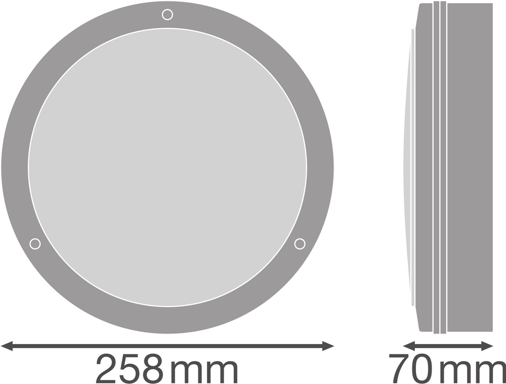 Aplique de Pared LED con Sensor, 10W 800 lúmenes, 3000K Blanco Cálido, IP65 IK10, Negro Ø250MM