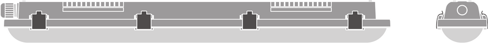 Regleta LED impermeable de montaje 18W 2160 lúmenes 4000K blanco frío 60cm resistente a la humedad