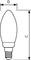 Bombilla Vela LED Philips E14 B35 3.4W Equivalente a 40W 2700K Blanco Cálido 470 lúmenes Regulable Transparente 90CRI