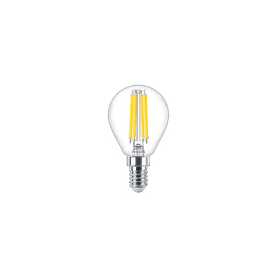 Bombilla Philips LED Lustre E14 P45 3.4W Equivalente a 40W 2700K Blanco Cálido 470 lúmenes Transparente CRI 90 Regulable