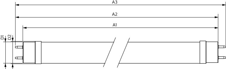 Philips MAS LEDtube VLE T8 1500mm 23W 3000K G13 3400 lúmenes Vidrio Opal 190° Haz CE RoHS