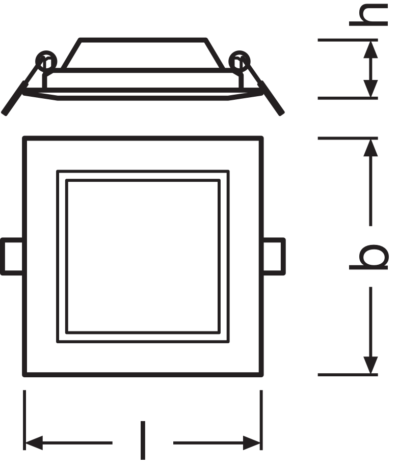 Ledvance Downlight Slim Square 6W 3000K Warm White Recessed Ceiling LED IP20 420 lumens White Finish
