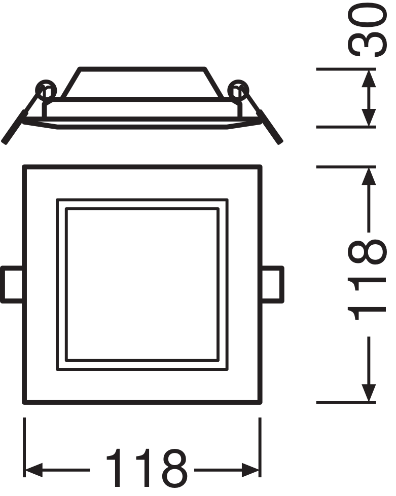 Ledvance Downlight Slim Square 6W 3000K Warm White Recessed Ceiling LED IP20 420 lumens White Finish