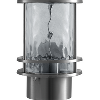 Ledvance ENDURA Classic Post Up E27 aplique de pared exterior, cuerpo de acero inoxidable, difusor de vidrio transparente, IP44