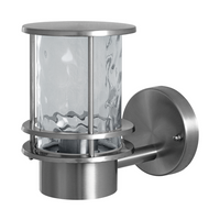 Ledvance ENDURA Classic Post Up E27 aplique de pared exterior, cuerpo de acero inoxidable, difusor de vidrio transparente, IP44