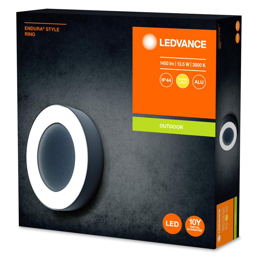 Ledvance ENDURA Style Ring LED wall and ceiling light 13.5W 3000K 480 lumens Dark Gray IP44 IK07