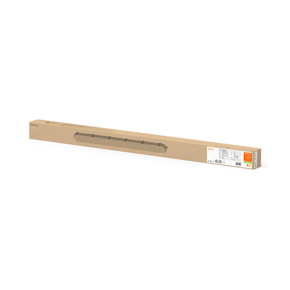Luminaria LED estanca Ledvance 1200mm 32W 3000K 4000 lúmenes IP65 IK08 Blanco Cálido Gris para techo o pared